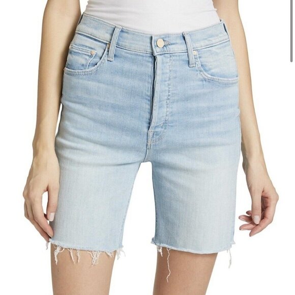 Mother Jeans The Tripper Cut-Off Fray Denim Shorts Island Time Size 26 NWT